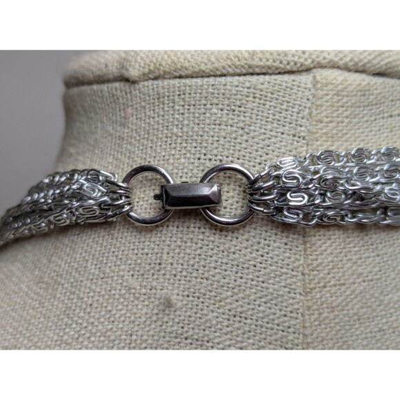 Vintage Sarah Coventry Multi Strand Silver Tone Chain Necklace - Picture 3 of 4
